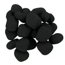 Μαύρα κεραμικά βότσαλα για τζάκια